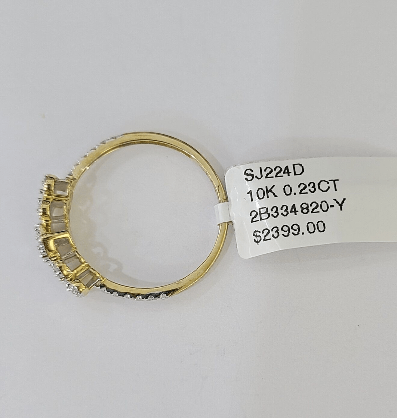 Real 10k Yellow Gold Diamond Ladies Ring Heart Shaped Women Engagement Wedding - GoldenlinQ